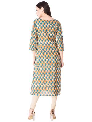 Printed straight kurta - 15612642 - Standard Image - 3