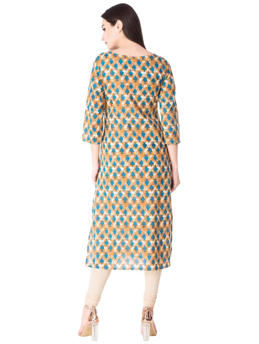 Printed straight kurta - 15612642 - Zoom Image - 3