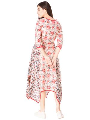 Printed asymmetric dress - 15612645 - Standard Image - 3