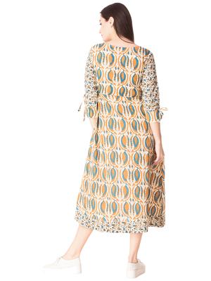 Printed a-line dress - 15612648 - Standard Image - 3