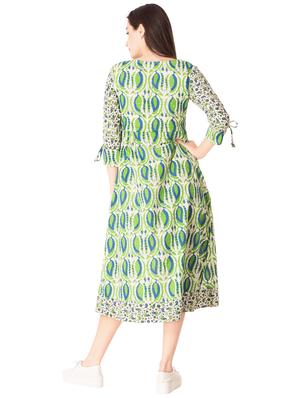 Printed a-line dress - 15612649 - Standard Image - 3