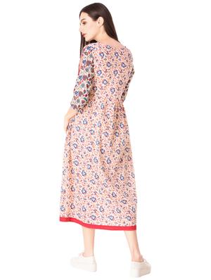 Flared printed slit sleeves dress - 15612651 - Standard Image - 3