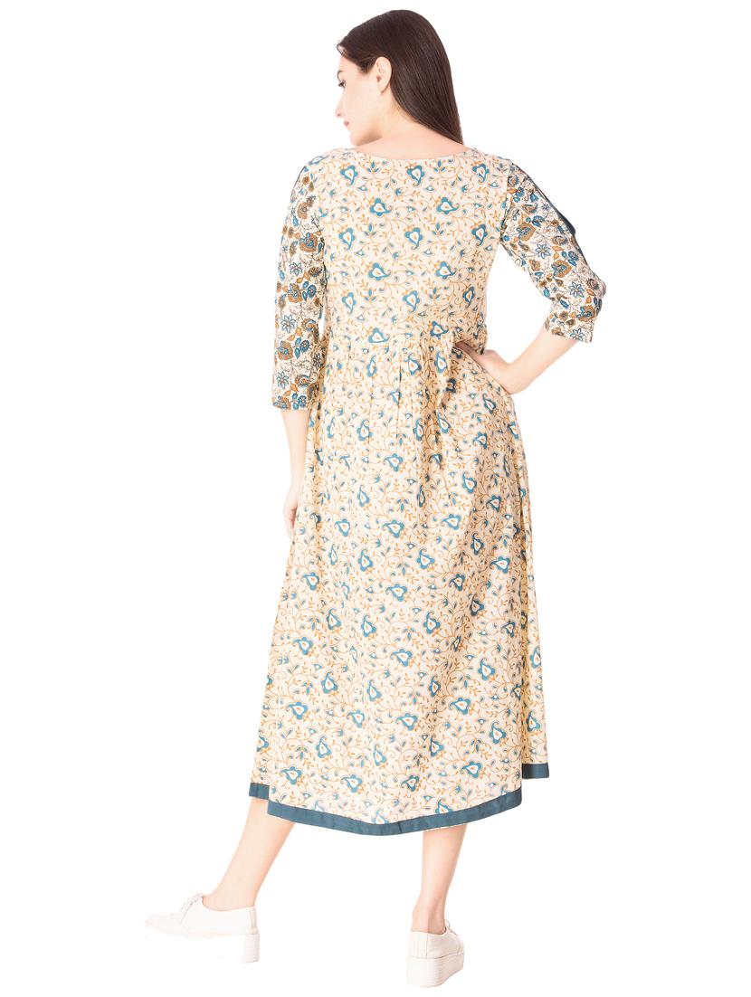 Flared printed slit sleeves dress - 15612652 - Zoom Image - 3