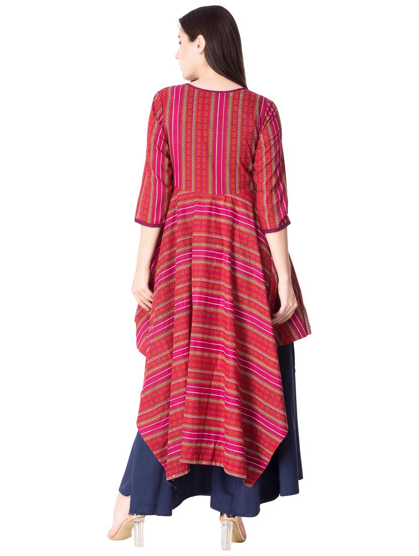 Layered printed dress with tassels - 15612653 - Zoom Image - 3