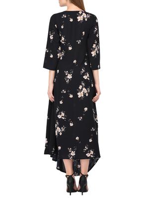 keyhole neck cowl drape asymmetric dress - 15612880 - Standard Image - 3