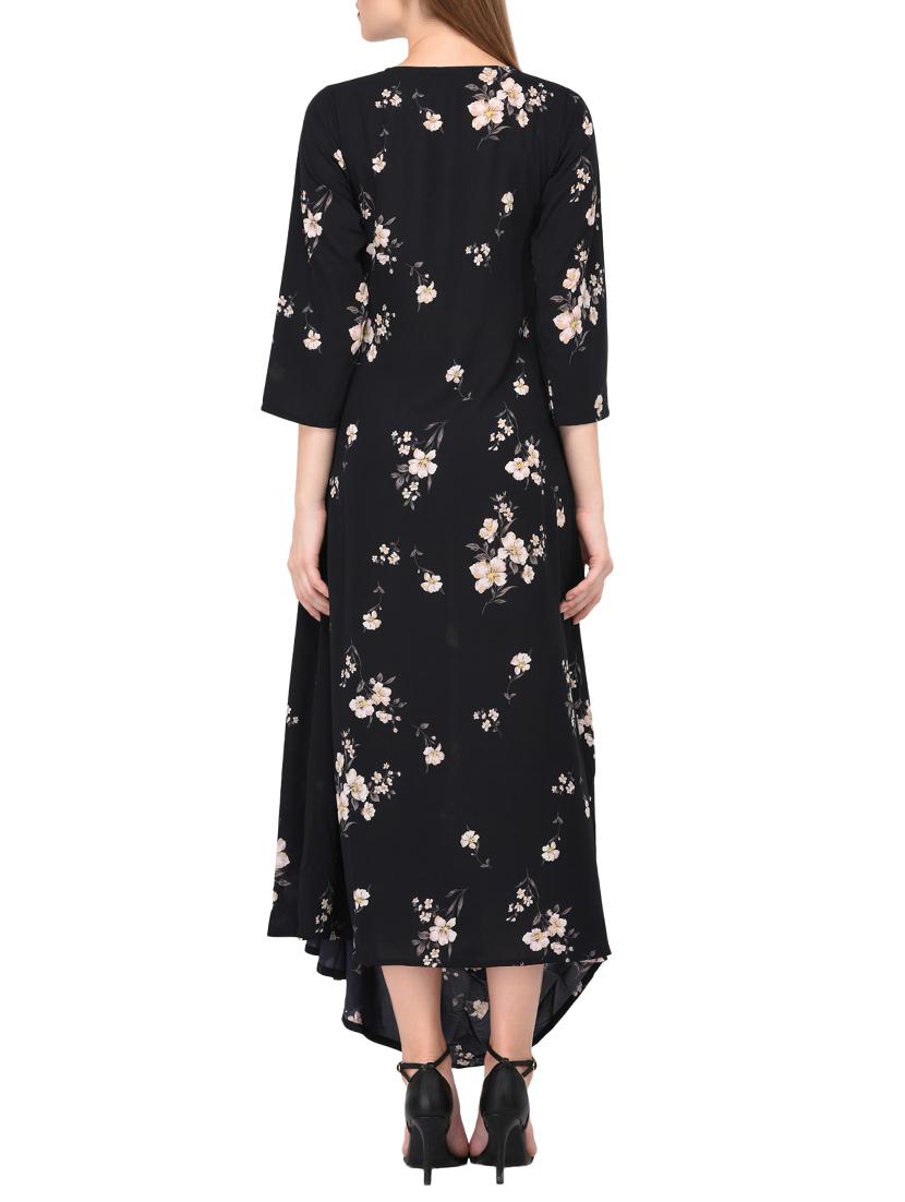 keyhole neck cowl drape asymmetric dress - 15612880 - Zoom Image - 3