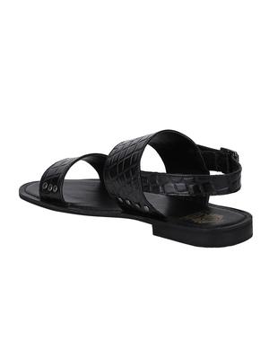 black Leather back strap sandals - 15613030 - Standard Image - 3