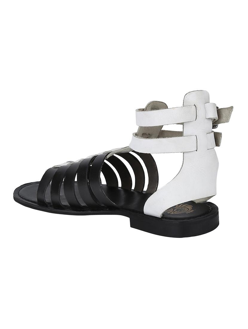 white Leather back strap sandals - 15613040 - Zoom Image - 3