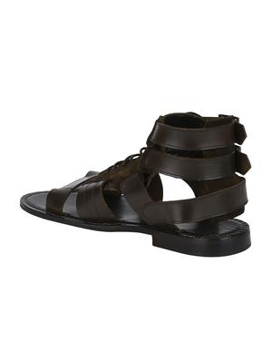brown Leather back strap sandals - 15613042 - Standard Image - 3
