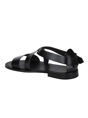 black Leather back strap sandals - 15613044 - Standard Image - 3