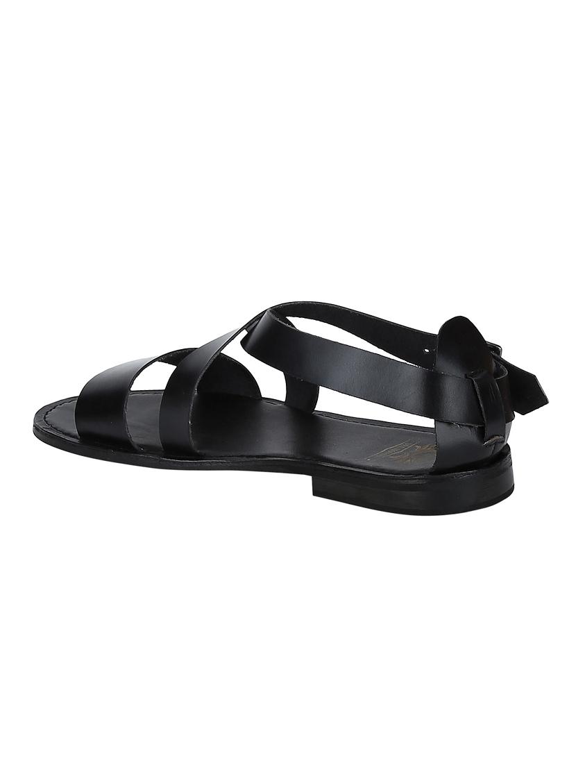 black Leather back strap sandals - 15613044 - Zoom Image - 3
