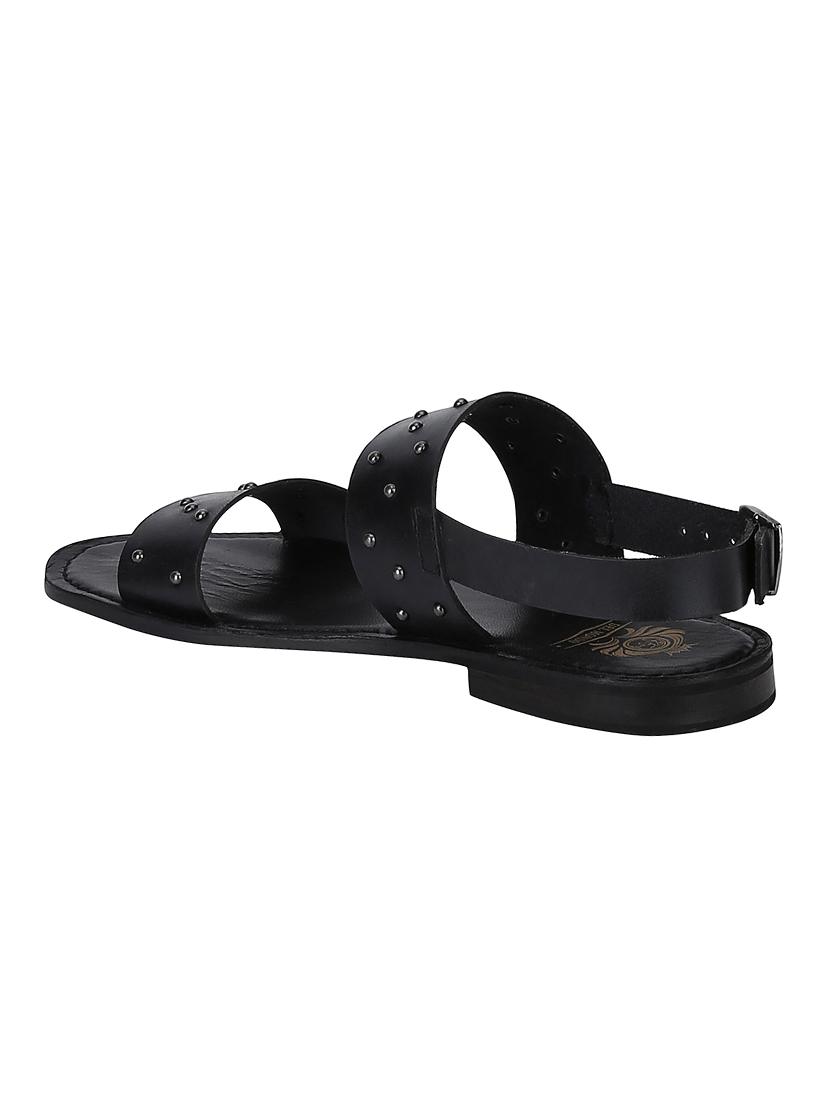black Leather back strap sandals - 15613049 - Zoom Image - 3