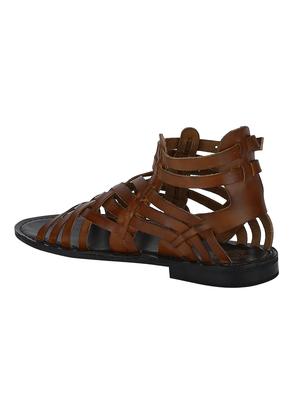 tan Leather back strap sandals - 15613053 - Standard Image - 3