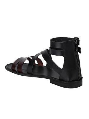 black Leather back strap sandals - 15613054 - Standard Image - 3