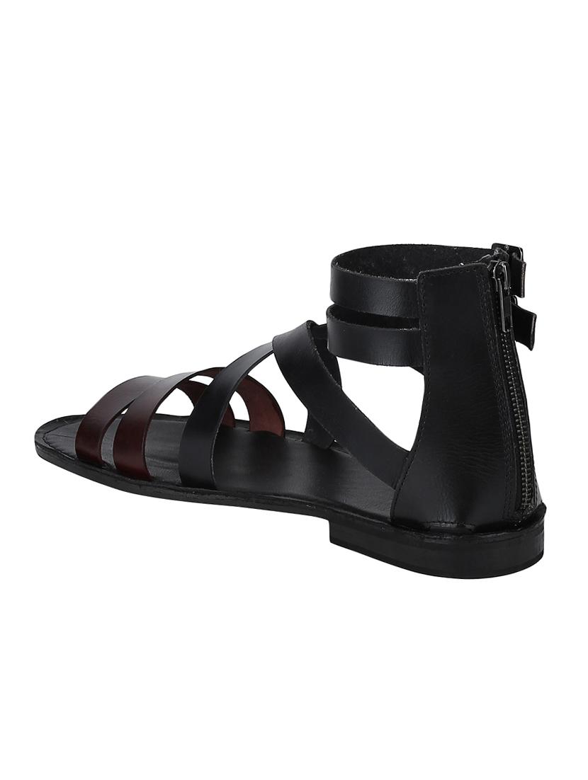 black Leather back strap sandals - 15613054 - Zoom Image - 3