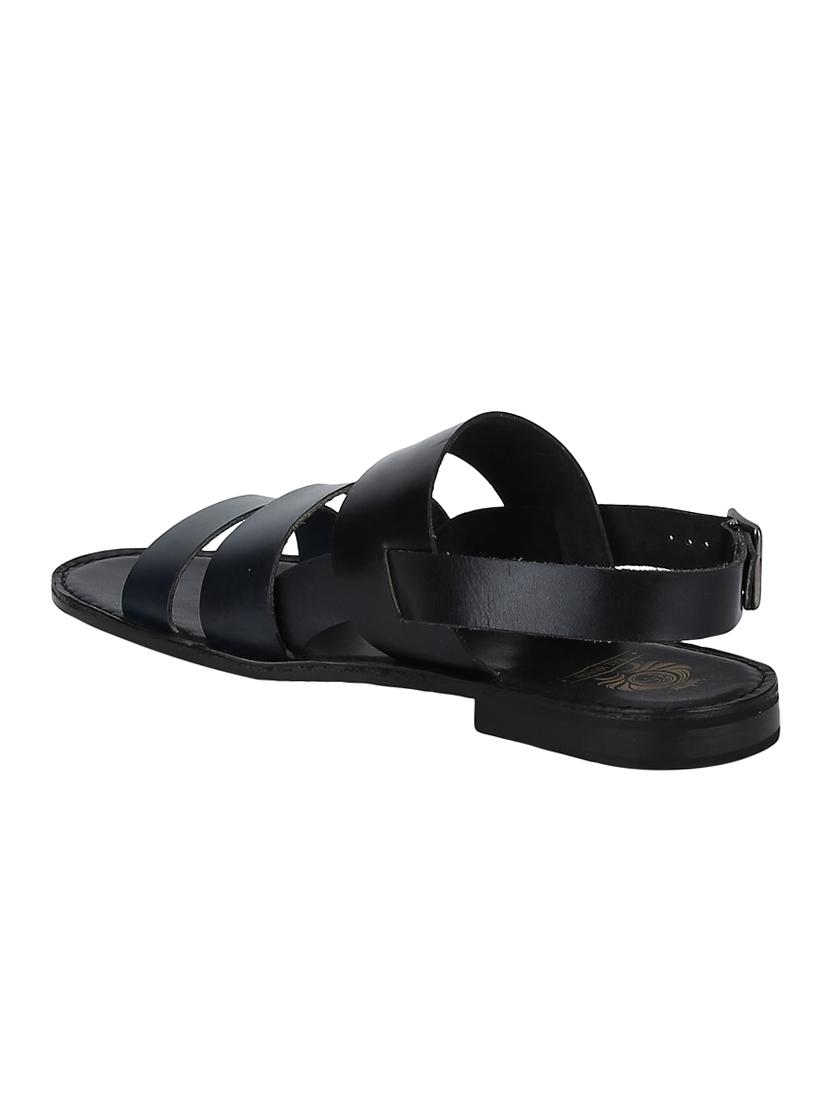 navy Leather back strap sandals - 15613055 - Zoom Image - 3