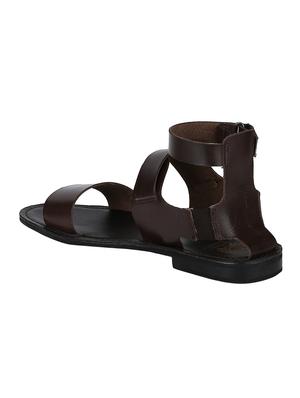 brown Leather back strap sandals - 15613057 - Standard Image - 3