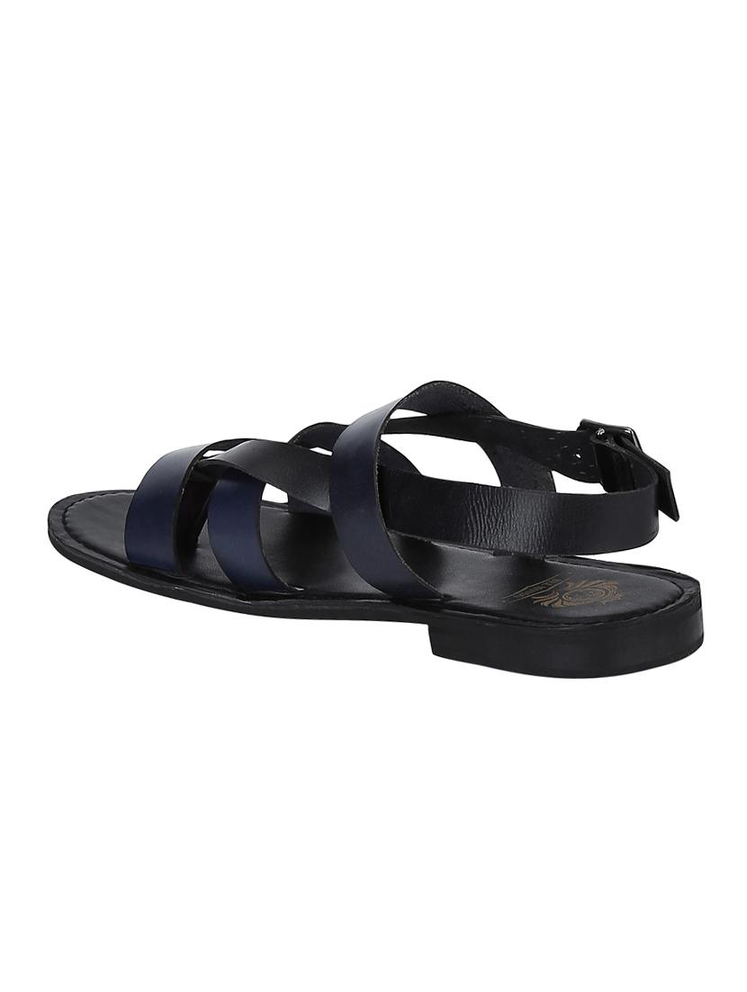 navy Leather back strap sandals - 15613058 - Zoom Image - 3