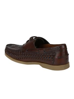tan Leather lace up boatshoes - 15613143 - Standard Image - 3