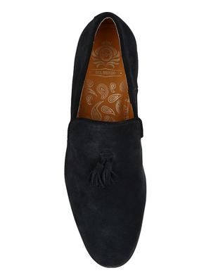 navy Suede tassel slipons - 15613161 - Standard Image - 3