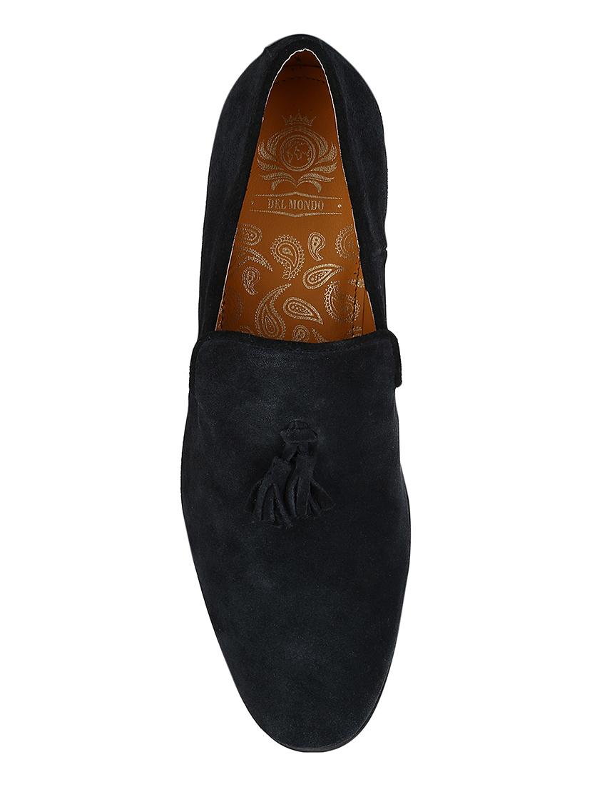 navy Suede tassel slipons - 15613161 - Zoom Image - 3