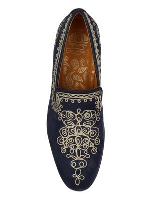 navy Suede casual slip ons - 15613164 - Standard Image - 3