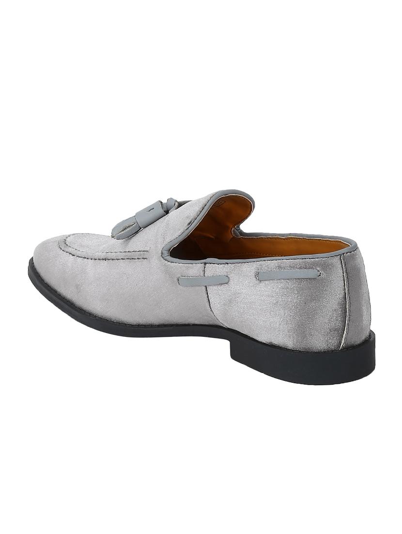grey Velvet tassel slipons - 15613169 - Zoom Image - 3