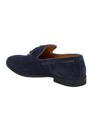 navy Suede tassel slipons - 15613170 - Standard Image - 3