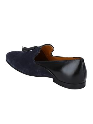blue Leather tassel slip ons - 15613182 - Standard Image - 3