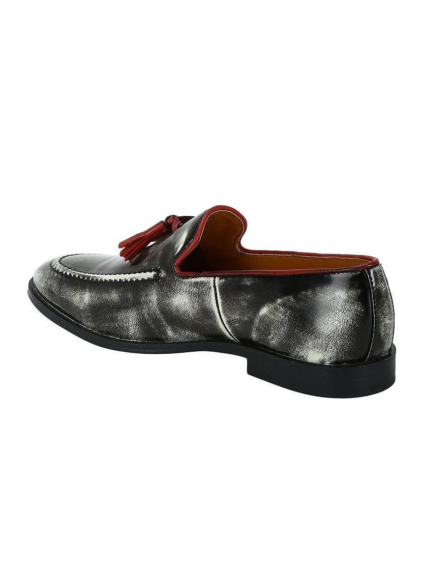 black Leather tassel slipons - 15613208 - Zoom Image - 3