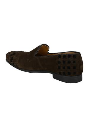 brown Suede casual slipons - 15613211 - Standard Image - 3