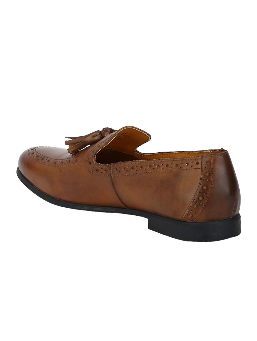 tan Leather tassel slip ons - 15613212 - Zoom Image - 3