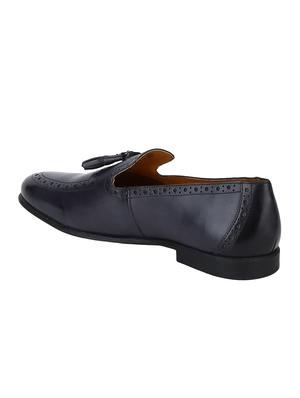 navy Leather tassel slip ons - 15613213 - Standard Image - 3