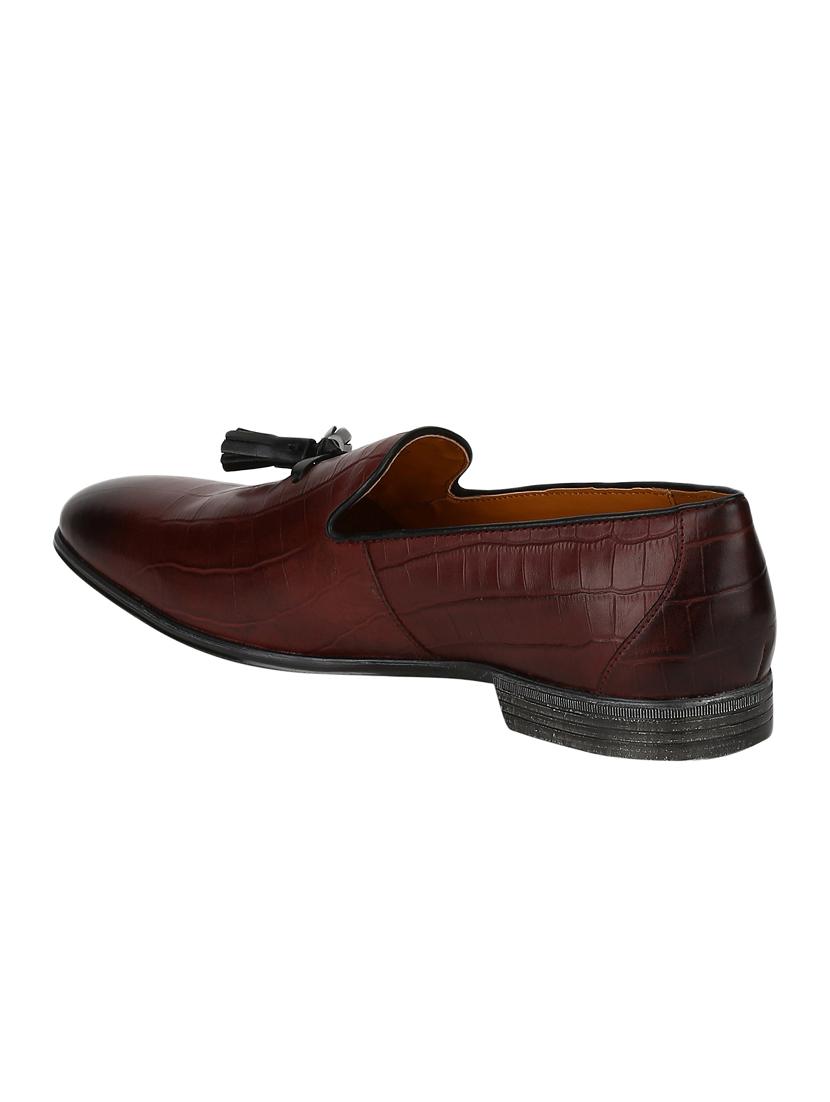 brown Leather tassel slip ons - 15613229 - Zoom Image - 3
