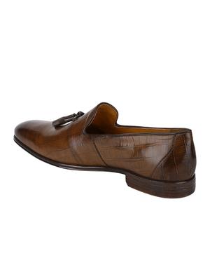 tan Leather tassel slip ons - 15613230 - Standard Image - 3