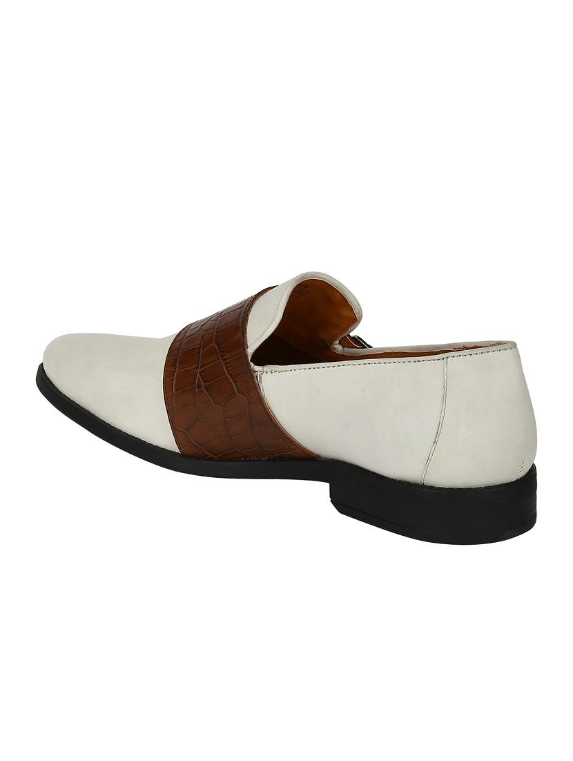 white Leather slip on monk straps - 15613232 - Zoom Image - 3