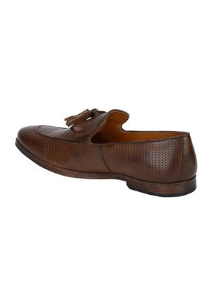 tan Leather tassel slip ons - 15613233 - Standard Image - 3