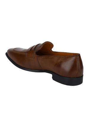 tan Leather formal slip ons - 15613235 - Standard Image - 3