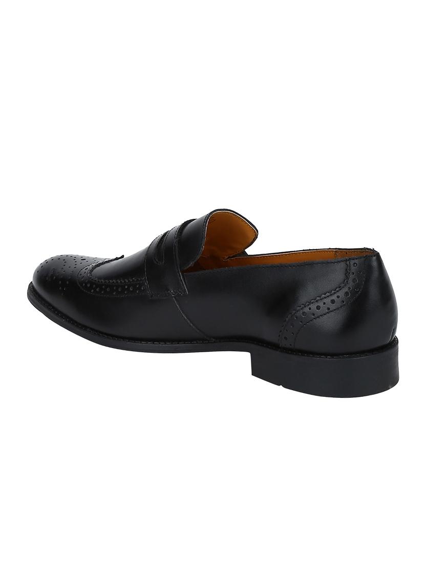 black Leather formal slip ons - 15613240 - Zoom Image - 3