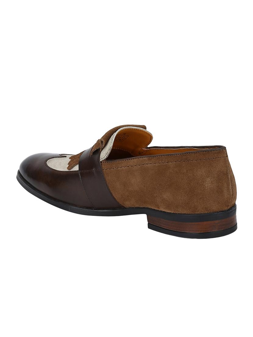 brown Suede casual slipons - 15613241 - Zoom Image - 3