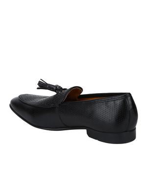 black Leather tassel slip ons - 15613246 - Standard Image - 3