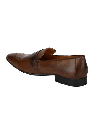 tan Leather formal slip ons - 15613249 - Standard Image - 3
