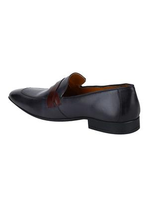 navy Leather formal slip ons - 15613250 - Standard Image - 3