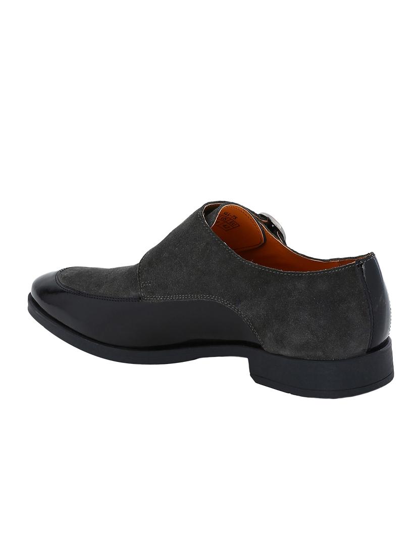 black Suede slip on monk straps - 15613251 - Zoom Image - 3