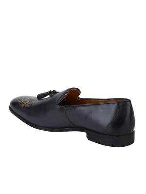 navy Leather tassel slip ons - 15613256 - Standard Image - 3