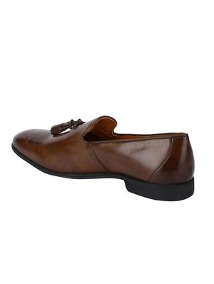 tan leather formal slip ons - 15613257 - Standard Image - 3