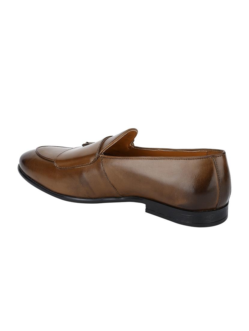 tan Leather slip on monk straps - 15613262 - Zoom Image - 3