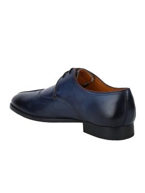 navy Leather lace-up derbys - 15613340 - Standard Image - 3