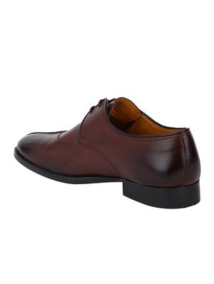 brown Leather lace-up derbys - 15613341 - Standard Image - 3