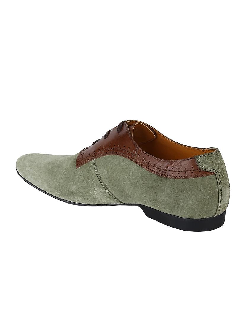 green Suede lace-up oxfords - 15613348 - Zoom Image - 3